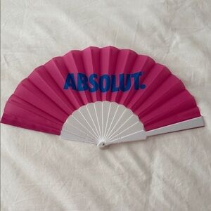 Pink and White Hand Fan